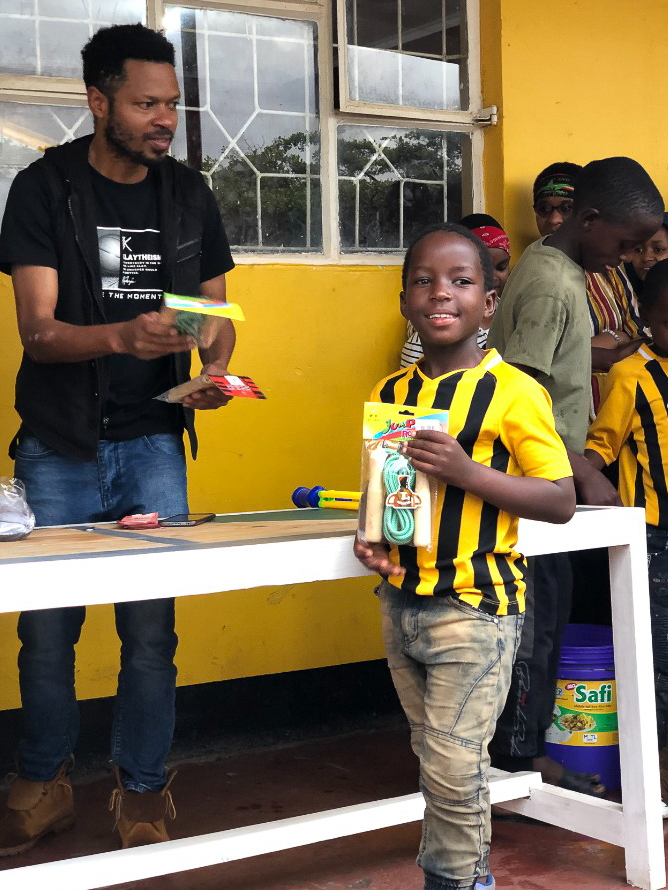 Orphan boy gets a jump rope among other things for Christmas