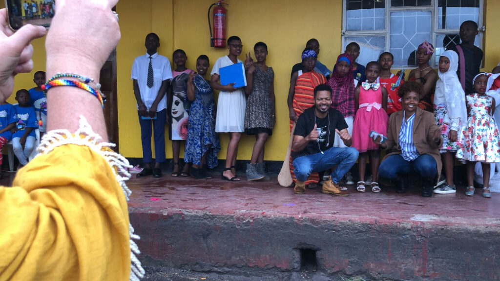 Orphan children in Tanzania during a Christmas party