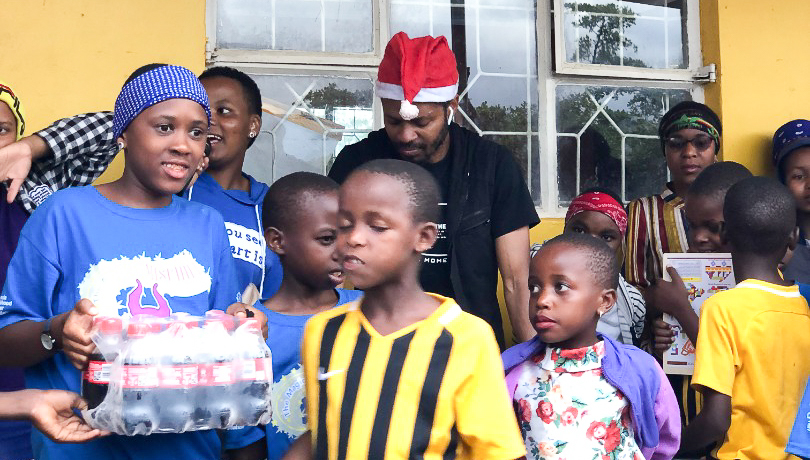 Orphan children in Tanzania during a Christmas party