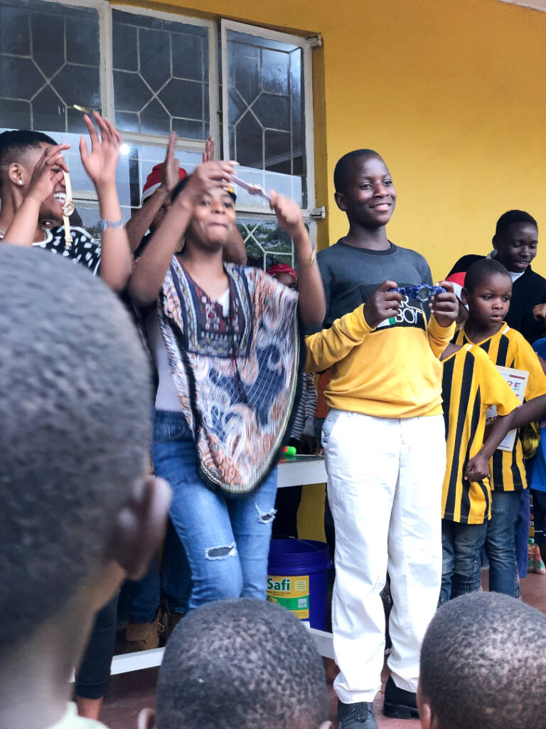 Orphan children in Tanzania during a Christmas party